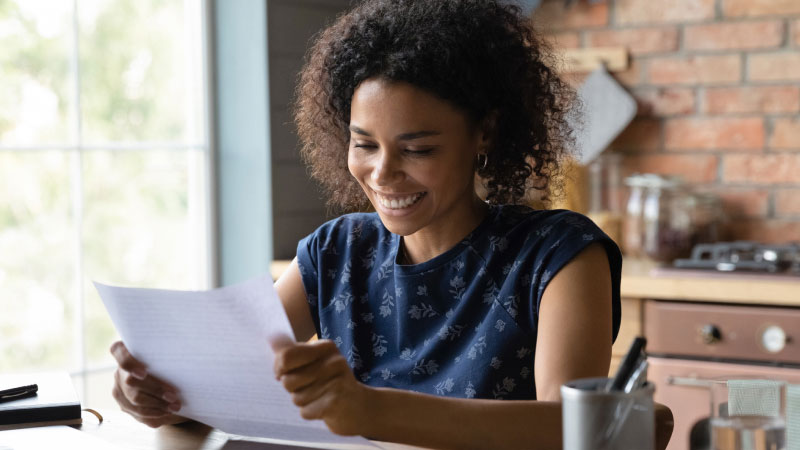 Woman applying for a small business bank account